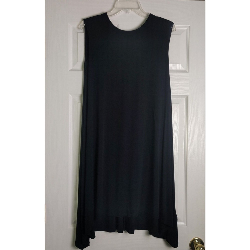Cynthia Rowley Black Shift Dress Size XS Sleeveless Midi Asymmetrical
